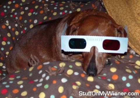 Emma-3D Emma watches the Grammy's with 3D glasses.